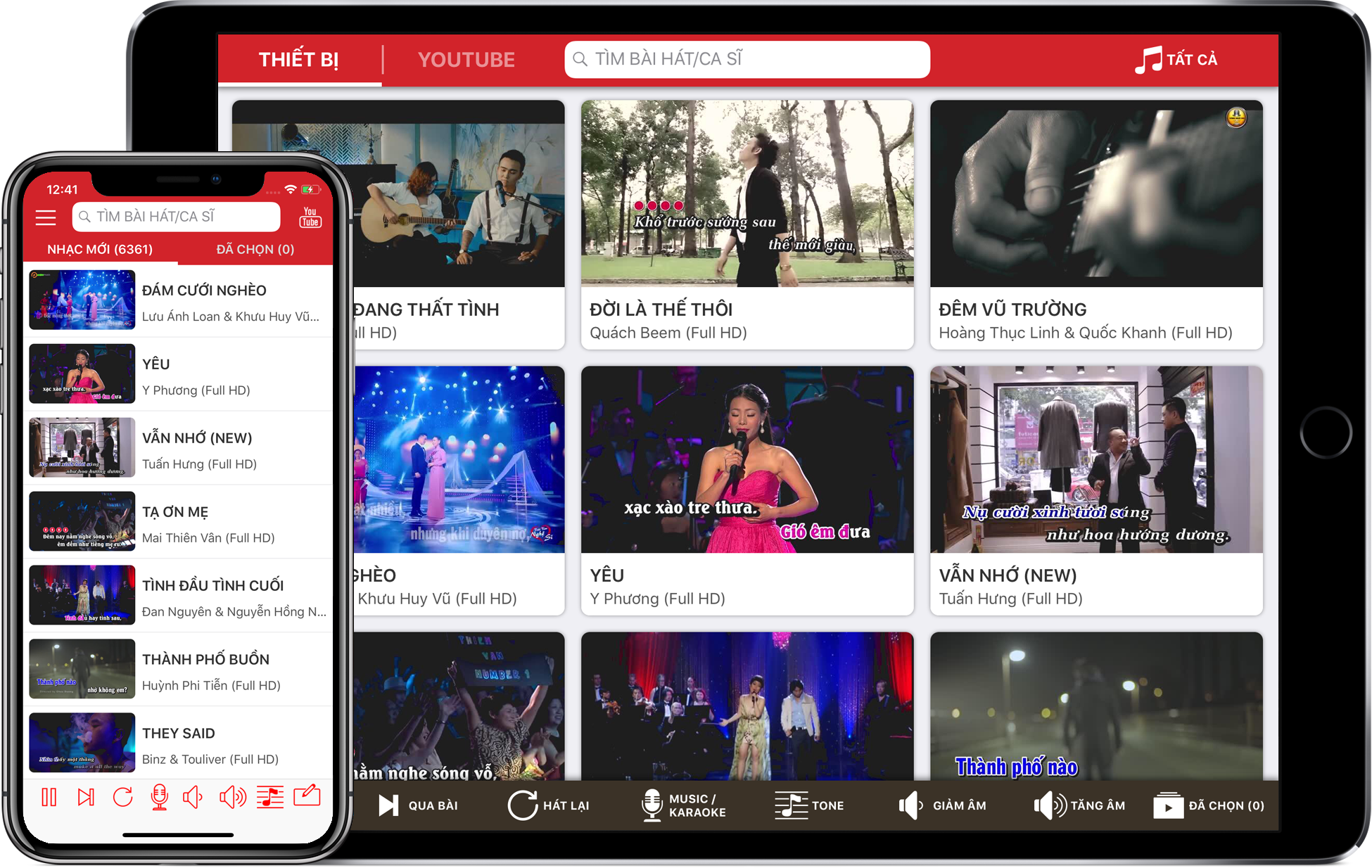 Chọn bài bằng điện thoại, máy tính bảng